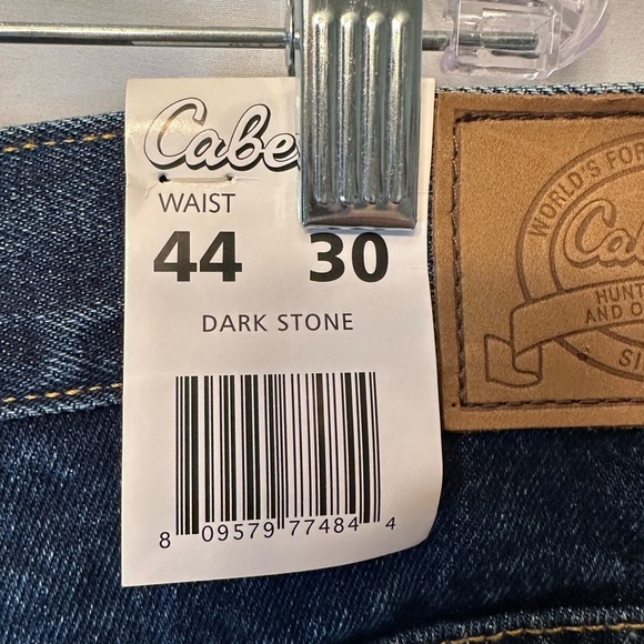 NWT Cabela’s Jeans Mens 44x30 Indigo Dark Stone Hiking Faced Upland Jeans - Picture 11 of 11